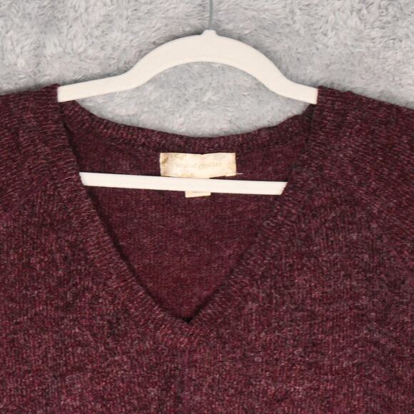 Band Of Gypsies Sweater Womens Medium Burgundy V Neck Balloon Sleeve Fuzzy Soft - Picture 3 of 9